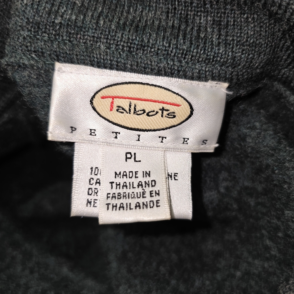 Talbots Green Cardigan with Full-Zip Design and Soft Texture - Picture 6 of 11
